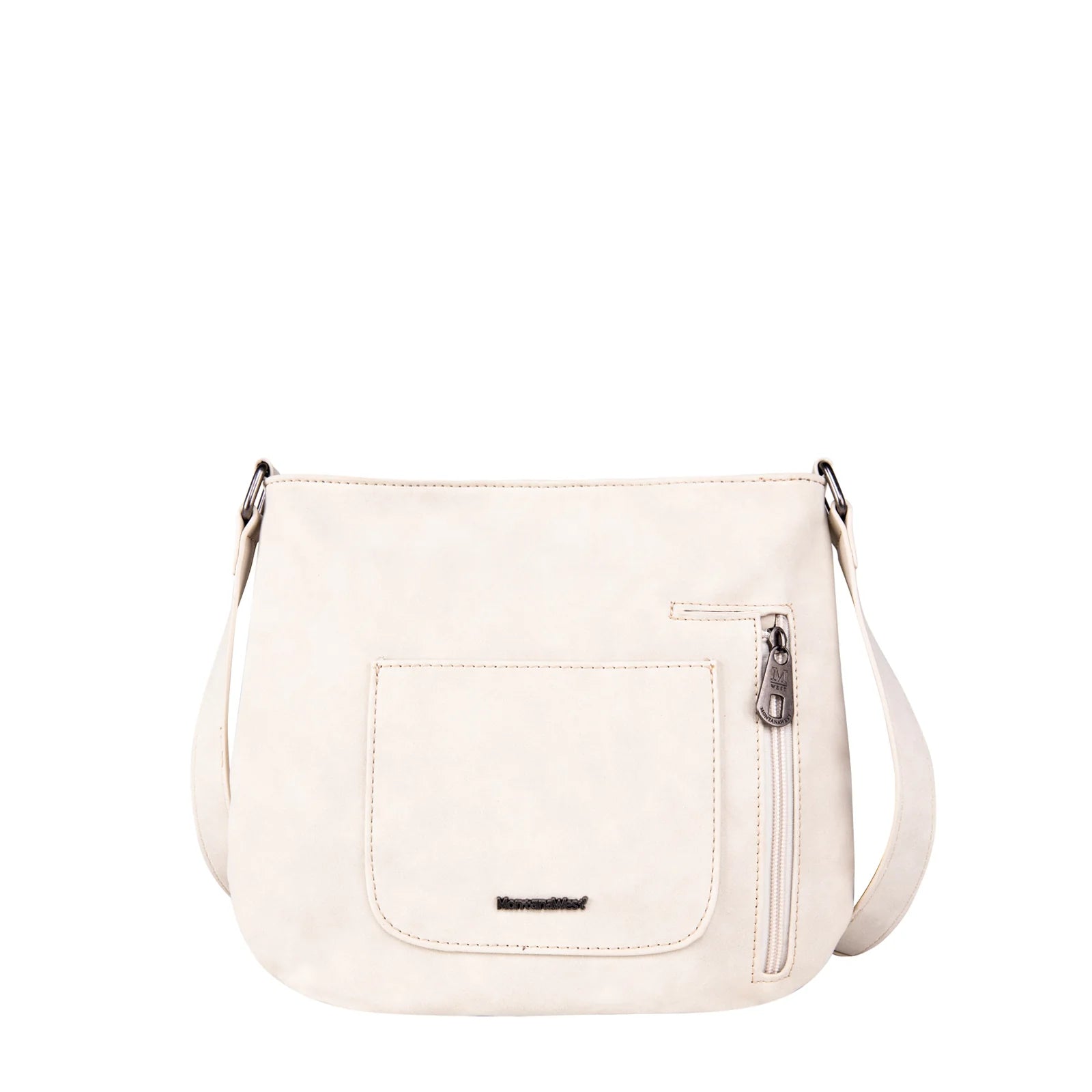 Montana West Concho Collection Concealed Carry Crossbody Bag - Beige
