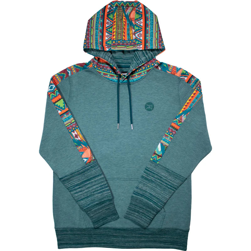 Hooey Women's "Canyon" - Teal With Multi Color Pattern Hoody - Nate's Western Wear