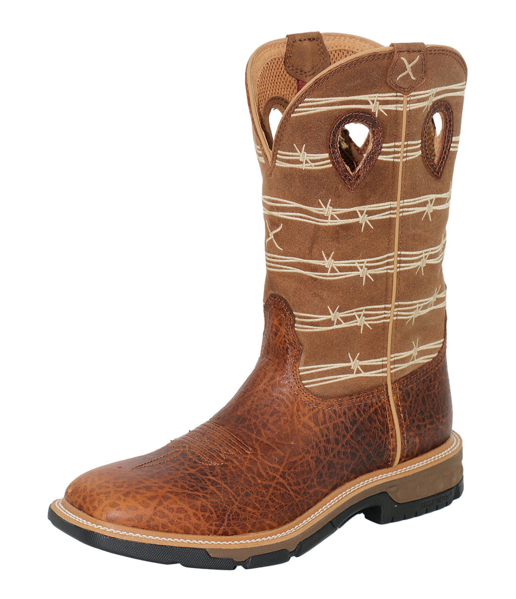 Twisted X 12" Western Work Boot - Rustic Brown & Lion Tan MXB0010 - Nate's Western Wear
