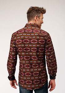 Men's West Made Collection Aztec Print Long Sleeve Western Shirt