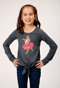 Girl's Five Star Horse Ballerina Long Sleeve Shirt