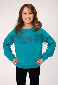 Girl's Turquoise Fleece Top