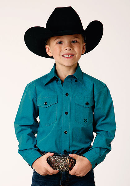 Boy's Roper L/S Snap Shirt Amarillo Collection- Turquoise Trail