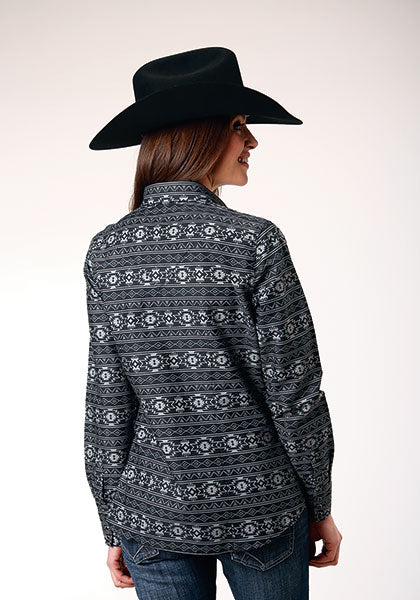 Women's West Made Collection Long Sleeve Aztec Print Western Shirt