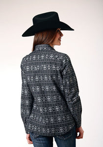 Women's West Made Collection Long Sleeve Aztec Print Western Shirt