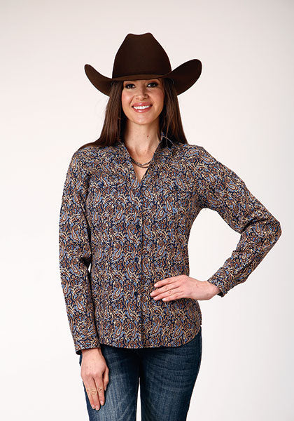 Women's Long Sleeve Shirt - Vintage Paisley
