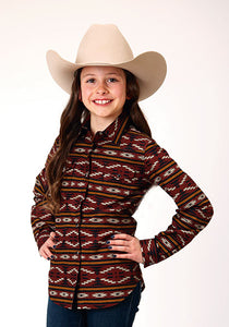 Girl's West Made Collection Aztec Print Western Shirt