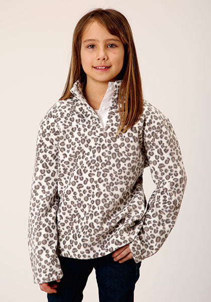 Girl's Roper Snow Leopard Polar Fleece Jacket