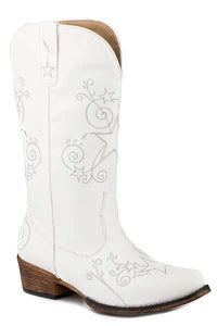 Roper Women's ASTER White Faux Leather Boot