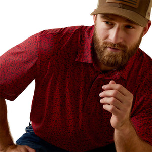 Ariat Men's All Over Print Polo - Tango Red
