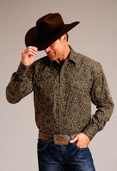 Stetson Men's Long Sleeve Grandiose Paisley Print Western Shirt