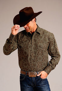 Stetson Men's Long Sleeve Grandiose Paisley Print Western Shirt