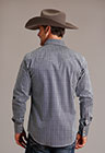 Stetson Men's Long Sleeve Blue Chevron Gird Print Western Shirt