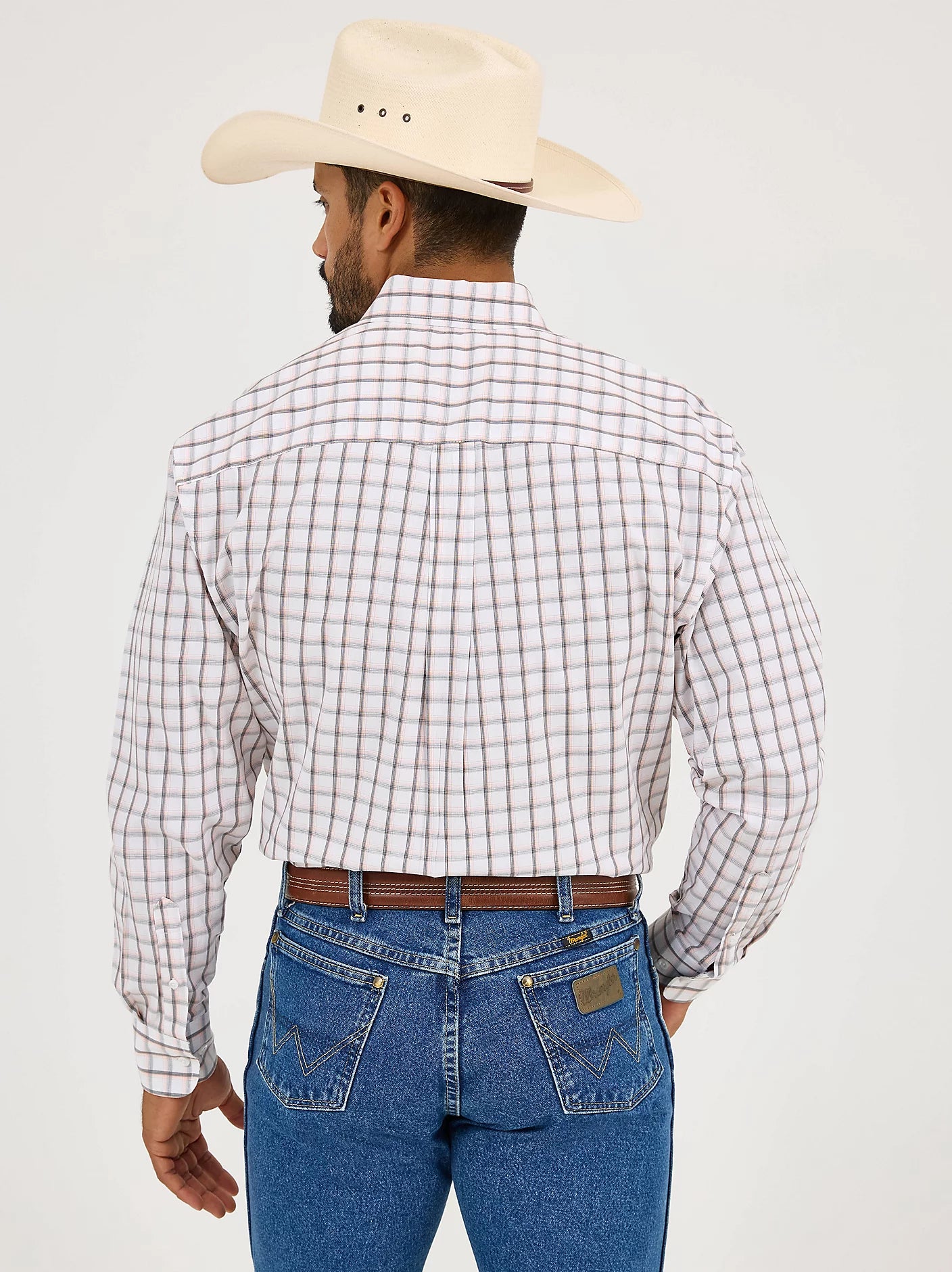 Wrangler® George Strait Collection One Pocket Long Sleeve Shirt - White Multi