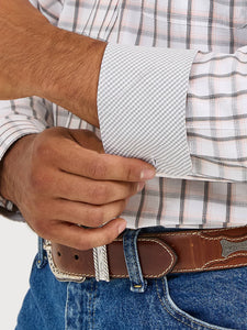 Wrangler® George Strait Collection One Pocket Long Sleeve Shirt - White Multi