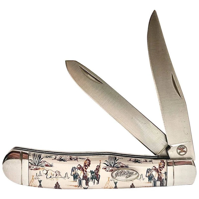 Hooey Chief Cream Pattern Trapper Knife