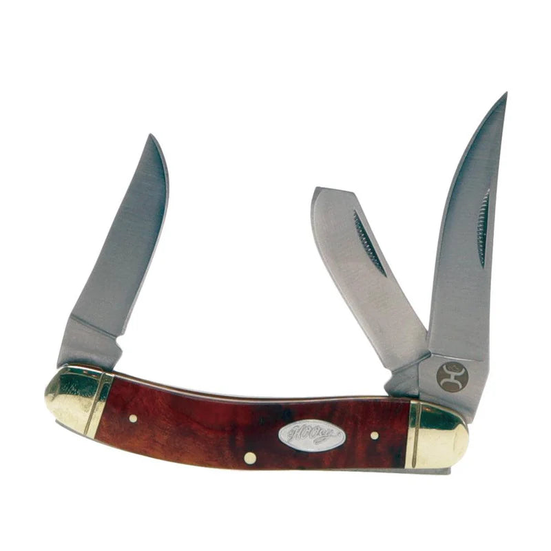 Hooey Burl Wood Sow Belly Knife