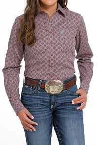 Cinch Women's Pink Print LS Shirt