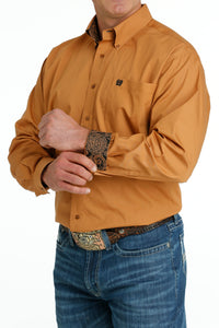 Cinch Men's Classic Fit Long Sleeve Solid Western Shirt - Gold