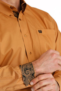 Cinch Men's Classic Fit Long Sleeve Solid Western Shirt - Gold
