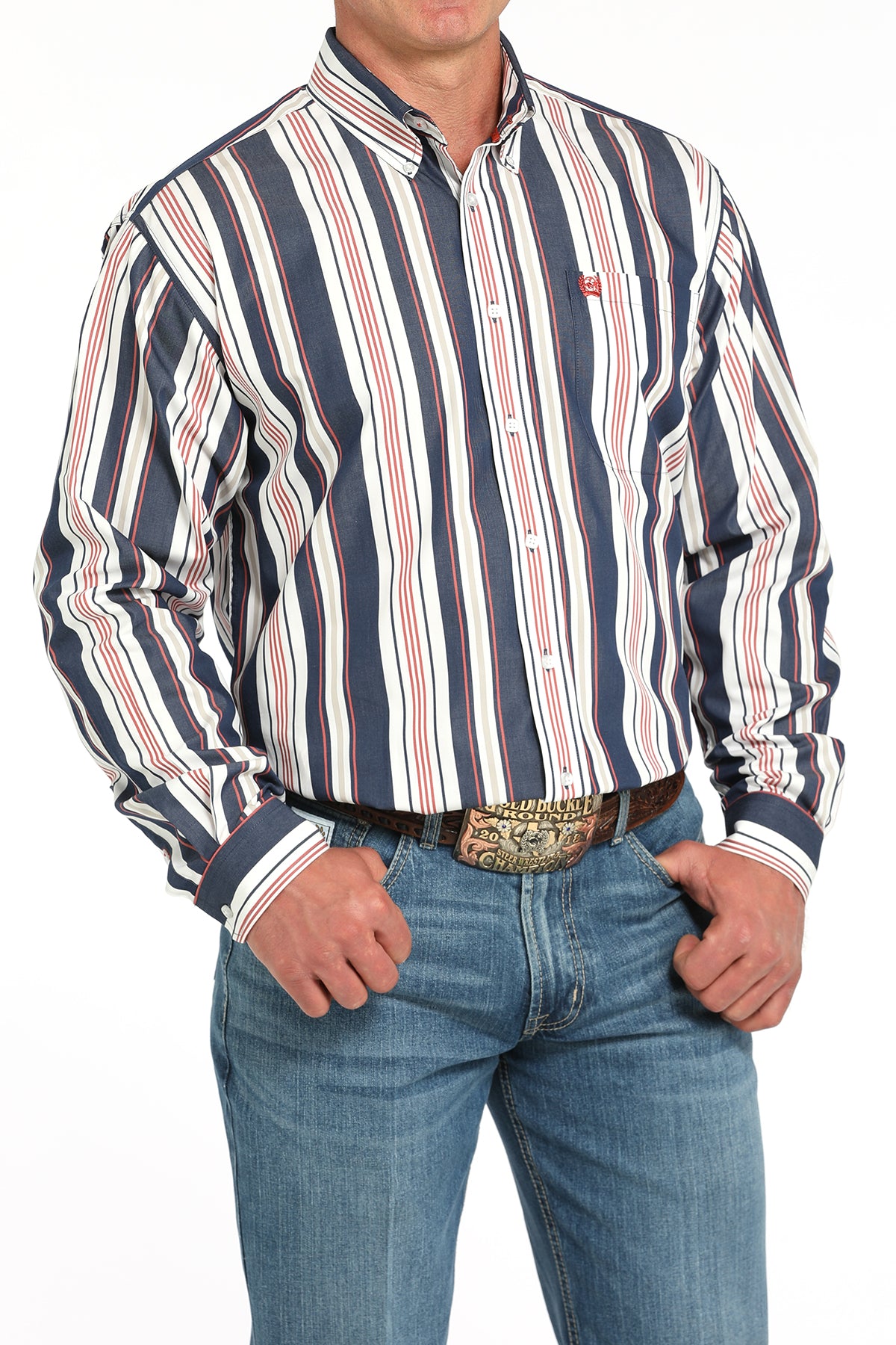 Cinch long sleeve blue stripes shirt style - MTW1105938
