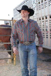 Cinch Men's Modern Fit Long Sleeve Print Western Shirt - Multi