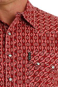 Cinch Modern Fit Long Sleeve Shirt Red/White/Black