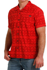 CINCH Men's Red SS Camp Shirt