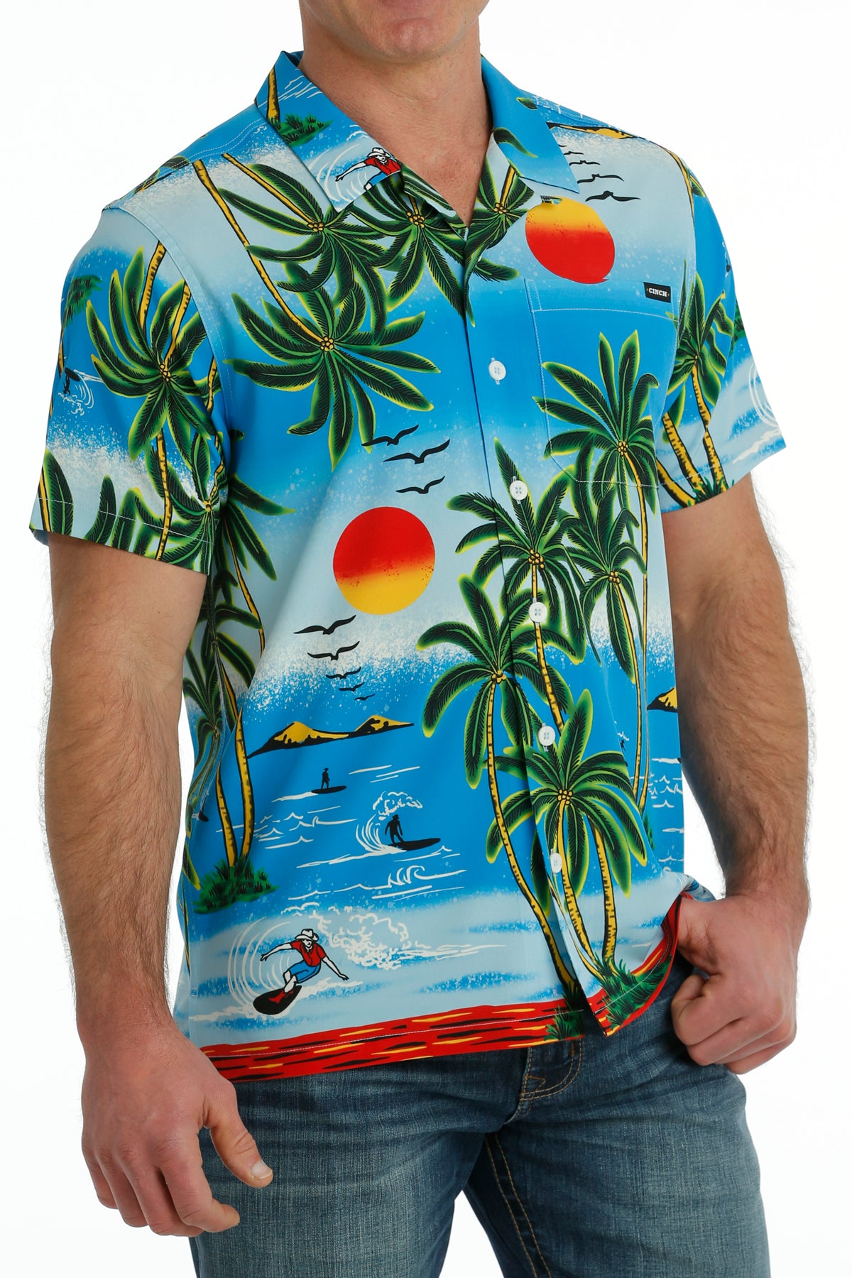 CINCH Men's Tropical SS Camp Shirt