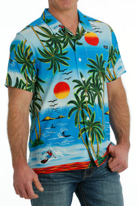 CINCH Men's Tropical SS Camp Shirt