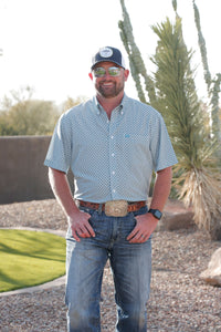 CINCH Men's Blue Print ARENAFLEX SS Shirt