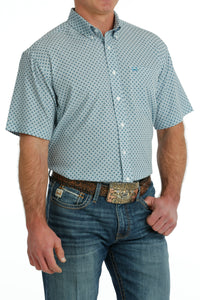 CINCH Men's Blue Print ARENAFLEX SS Shirt