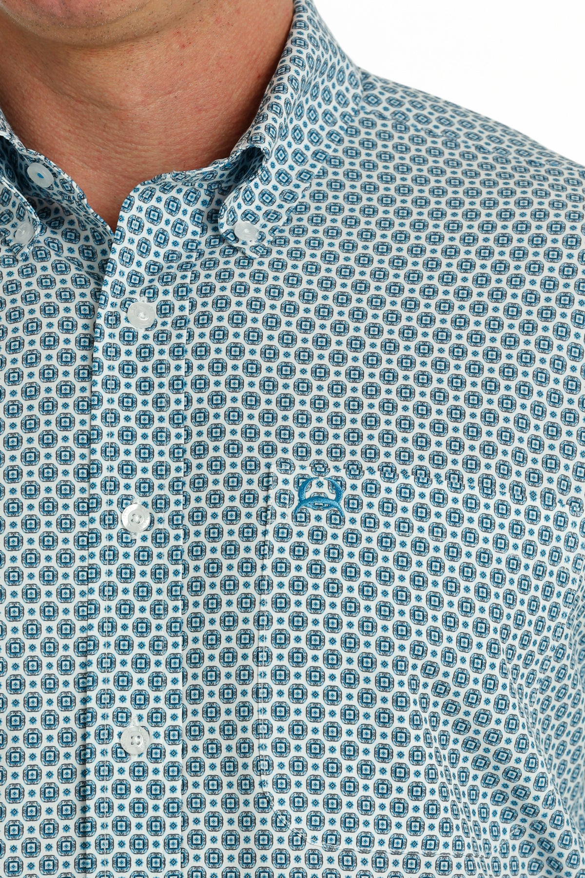 CINCH Men's Blue Print ARENAFLEX SS Shirt