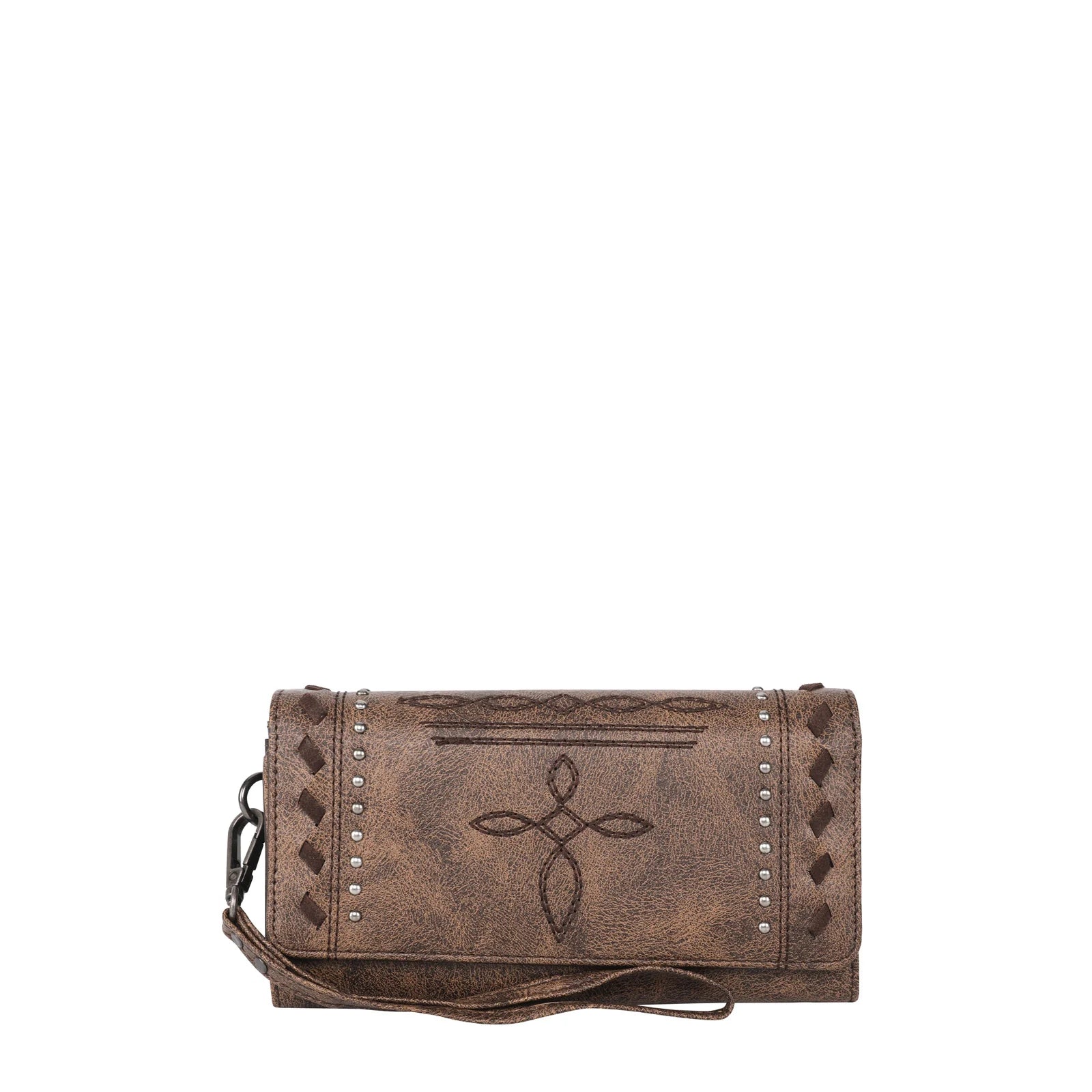 Montana West Whipstitch Collection Wallet - Brown