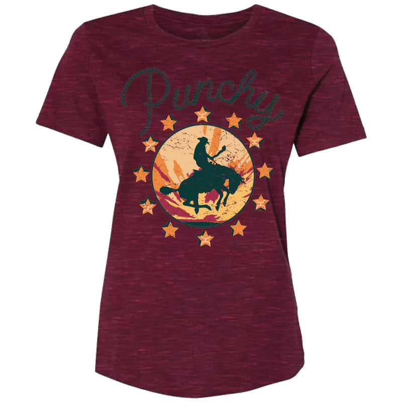 Hooey "Punchy" Ladies Cranberry Crew Neck T-Shirt