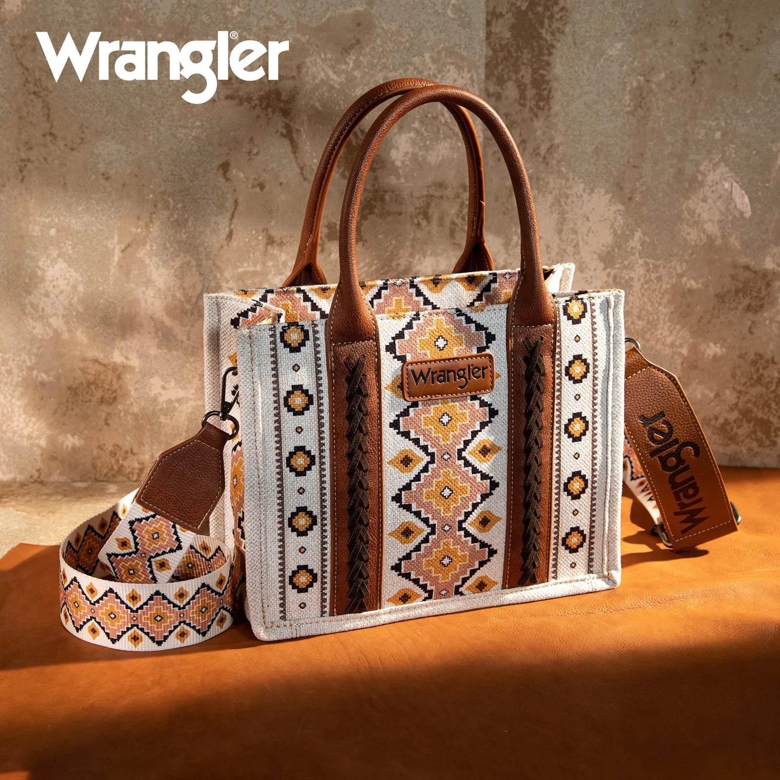 Wrangler Southwestern Print Small Canvas Tote/Crossbody