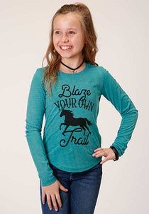 Girl's Roper "Blaze Your Own Trail" Long Sleeve Shirt - Nate's Western Wear