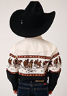 Roper Boy's Running Horse Aztec Print Long Sleeve Shirt - Nate's Western Wear