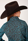 Roper Girl's Amarillo Collection Long Sleeve Western Snap Shirt - Chocolate Agave - Nate's Western Wear