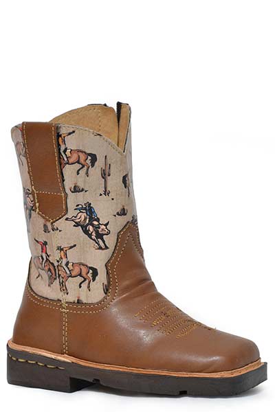 Toddler Roper Roughstock Printed Horses Design Boots - Nate's Western Wear