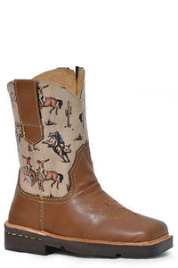 Toddler Roper Roughstock Printed Horses Design Boots - Nate's Western Wear