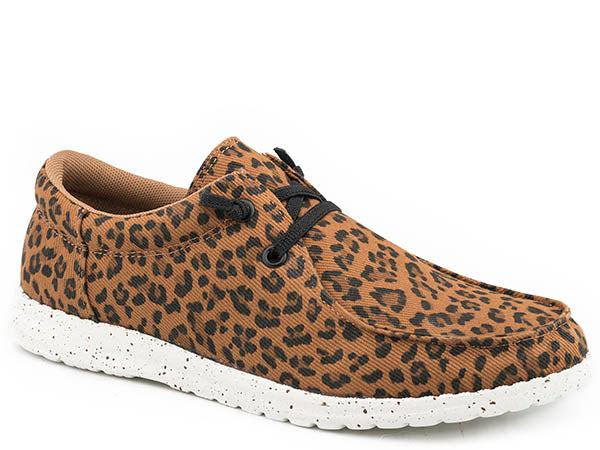Women's Roper Leopard Canvas Lace Up Shoes - Nate's Western Wear