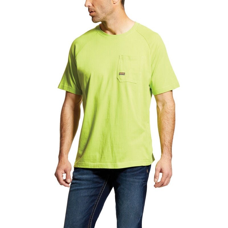 Ariat Men's - Rebar Cotton Strong - T-Shirt Lime - Nate's Western Wear