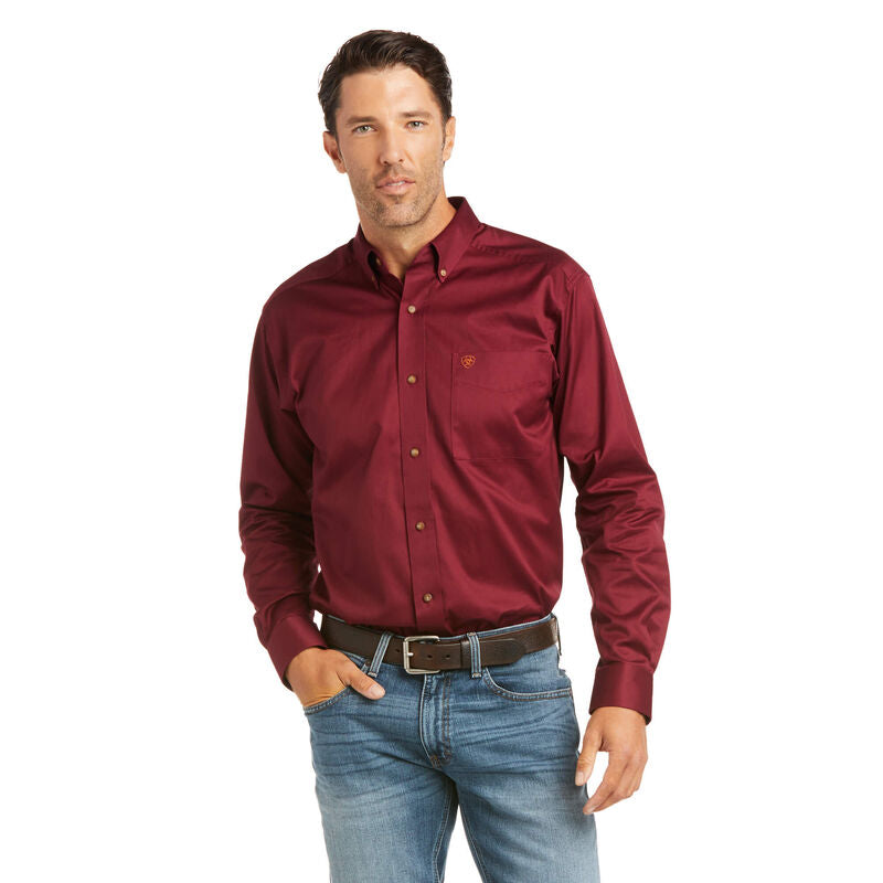 Ariat Men's - Solid Twill Fitted Shirt - Long Sleeve Button Down - Nate's Western Wear