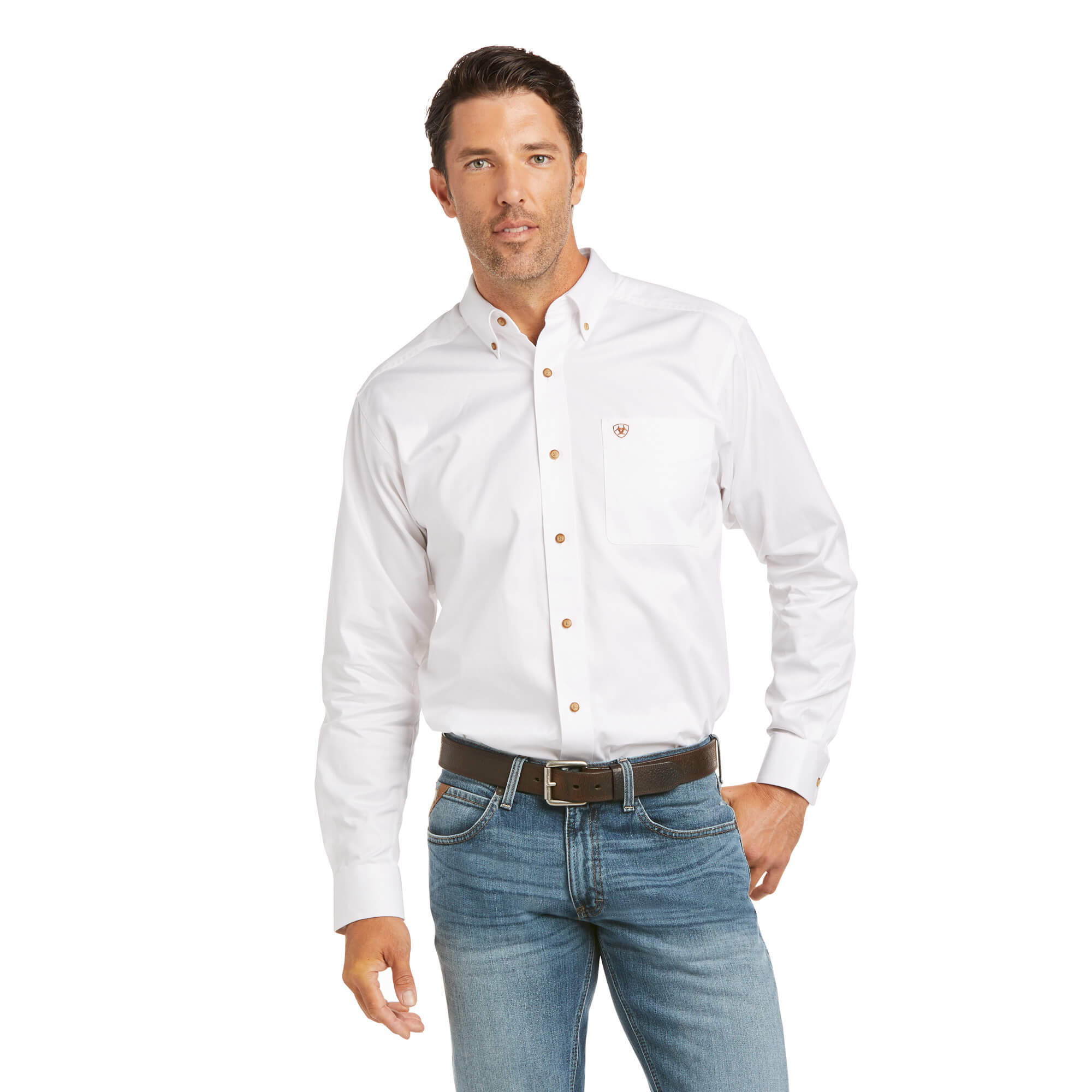 Ariat Men's - Solid Twill Fitted Shirt - Long Sleeve Button Down - Nate's Western Wear