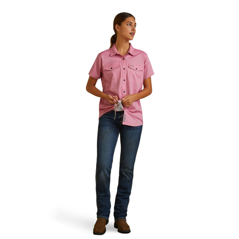 Women's Ariat Rebar Made Tough VentTEK DuraStretch Short Sleeve Work Shirt