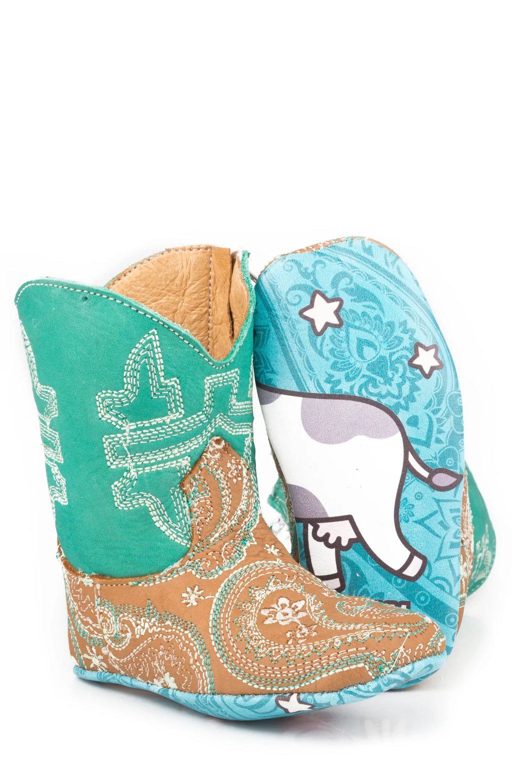 Tin Haul Infant Girls Lil Paisley With Cow Over The Moon Sole - Nate's Western Wear
