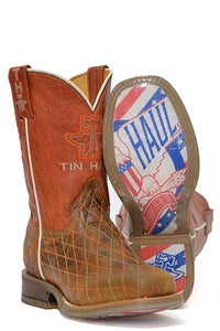 Tin Haul Big Kid’s Crossed with Bald Eagle Sole Boots - Nate's Western Wear
