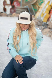 Hooey Women's "Canyon" - Turquoise With Multi Color Pattern Hoody - Nate's Western Wear