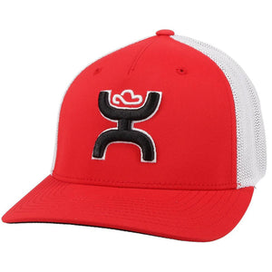 Hooey "COACH" RED/WHITE FLEXFIT HAT - Nate's Western Wear